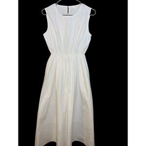 Sunday White Cotton Poplin Midi Dress – Minimalist, Classic,‎ Timeless
